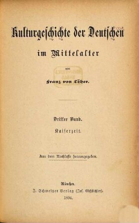 Kulturgeschichte der Deutschen im Mittelalter, 3. Kaiserzeit