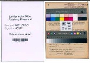 Entnazifizierung Adolf Schuermann, geb. 26.03.1896 (Vertreter)