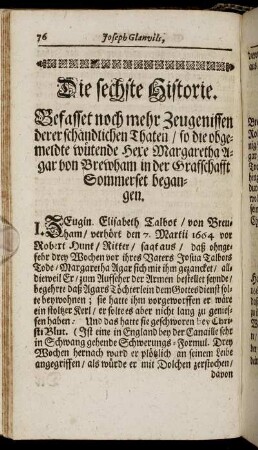 Die sechste Historie.
