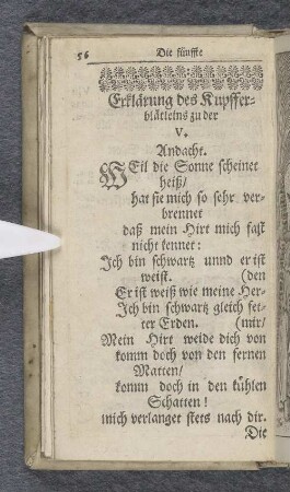 Die fünffte Andacht / über das Hohelied Salomonis.