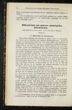 Willensfreiheit und moderner psychologischer Determinismus : psychologische Studie ; (Fortsetzung)