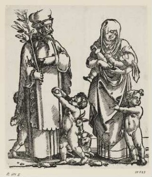 Kenan mit seiner Frau und Kindern, Blatt 4 der Folge "Patriarchen des Alten Testaments mit ihren Frauen und Kindern"