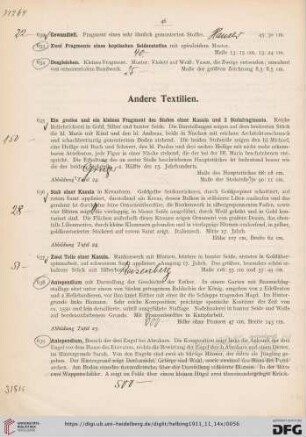 Andere Textilien (Nr. 635-666)