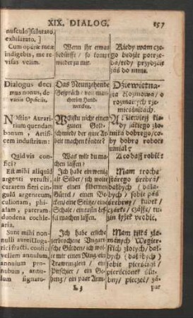 Dialogus decimus nonus = Das Neunzehende Gespräch = Dziewietnasta Rozmowa
