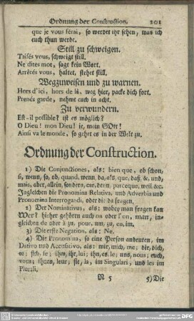 Ordnung der Construction