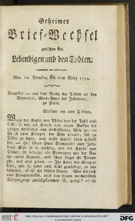 [Nro. 10 - 13] (Maerz 1792)