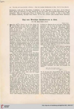 Aus dem Deutschen Künstlerverein in Rom