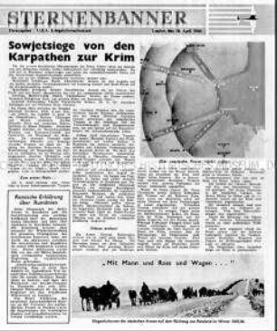 Nachrichtenblatt des US-Kriegsinformationsamtes u.a. zur Lage an der Ostfront und einer Erlärung von US-Außenminister Hull