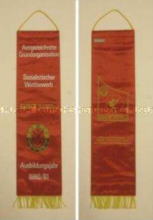 Fahnenschleife für eine "Ausgezeichnete Grundorganisation" der GST, Ausbildungsjahr 1980/81