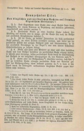Neunzehnter Titel. Von dinglichen und persönlichen Rechten auf fremdes Eigenthum überhaupt