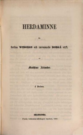 Bidrag till kännedom av Finlands natur och folk, 13. 1869