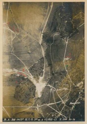 Foto der Stellungen bei Beaurieux (Luftbild)
