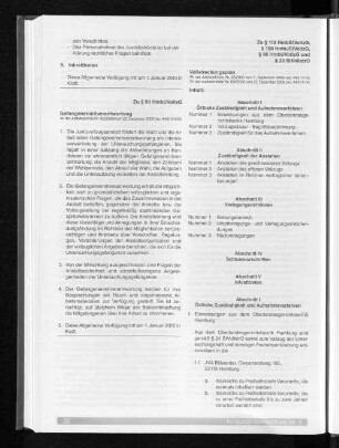 Zu § 112 HmbStVollzG, § 108 HmbJStVollzG, § 96 HmbUVollzG und § 22 StVollstrO