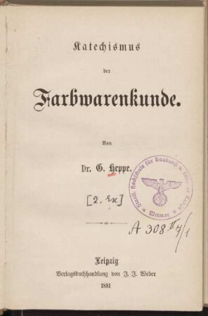 Katechismus der Farbwarenkunde