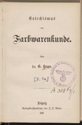 Katechismus der Farbwarenkunde