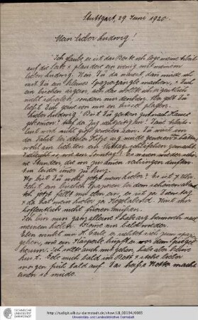 Brief vom 29.06.1920