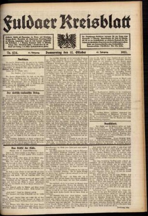 Ausgabe vom Donnerstag, den 12. Oktober 1911.