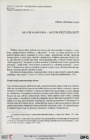 21: Aktor Kantora - aktor przyszłości?