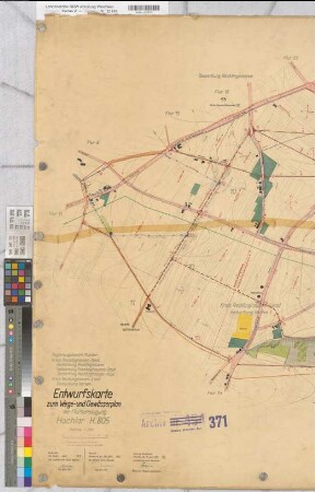 Recklinghausen (Recklinghausen), Flurbereinigung Hochlar, Wege- und Entwässerungsplan