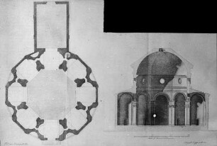 Florenz, S. Maria degli Angeli, Grundriss und Aufriss; Brunelleschi, Filippo