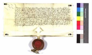 Lehenbrief des Propstes Albrecht II. von Ellwangen für Werner Keck zugleich als Träger seiner Brüder Ludwig und Philipp Keck über zwei Drittel des Zehnten zu Talheim und zu Matheshörlebach