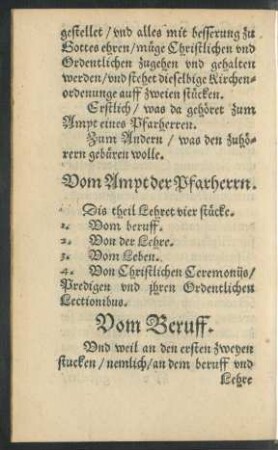 Vom Ampt der Pfarherrn.