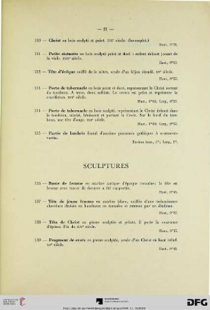 Sculptures (Nr. 136-150)