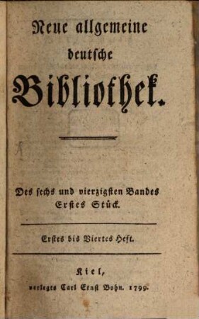 Neue allgemeine deutsche Bibliothek. 46, 46. 1799
