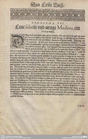 Problema XXI. Eine subtile und artige Machina, ein Oval zu drähen.