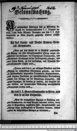 Bekanntmachung. : München den 19ten November 1796. Churpfalzbayris. obere Landesregierung. Sekretär Eisenrieth.