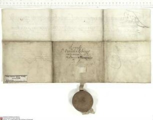 Bernhard von Rabenau, Konventuale von Fulda und Propst von Michaelsberg, bekundet, das ihm Hermann Georg [von Neuhof], Abt von Fulda, gemäß einer ...