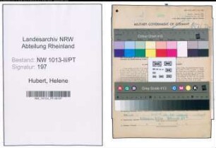 Entnazifizierung Helene Hubert , geb. 06.03.1898 (Postsekretaer)