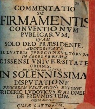 Commentatio de firmamentis conventionum publicarum