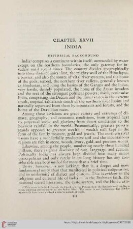 Chapter XXVII: India
