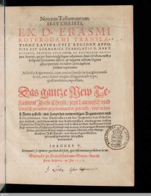 Nouum Testamentum Iesv Christi