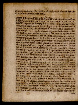 De Eventu Dissimili, & Casu