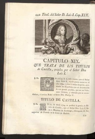 Capitulo XIX. Titulos del Señor Don Luis I.