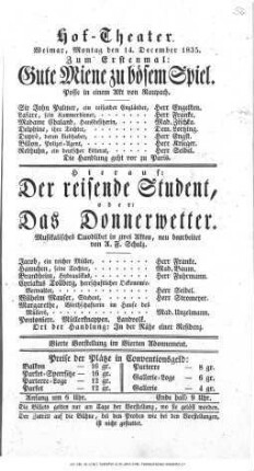Der reisende Student, oder das Donnerwetter