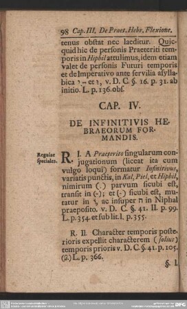 Cap. IV, De Infinitivis Hebraeorum Formandis