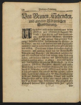 Von Brauen, Schencken, und anderer Bürgerlichen Handtierung