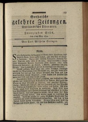 Zwanzigstes Stück, den 17ten May 1794.
