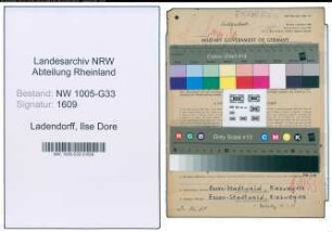 Entnazifizierung Ilse Dore Ladendorff , geb. 18.07.1920 (Lehrerin)