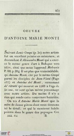 Oeuvre d’Antoine Marie Monti