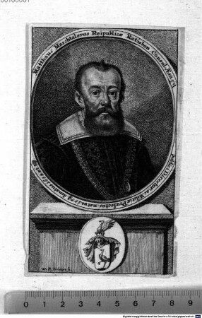 Matthaeus Marchtalerus Reipublicae Ratisbon. Consul. Aerarij publici Director, ac Militiae Praefectus. natus 1570. denatus 1654 aet. 82