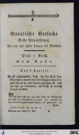 Erste Abhandlung. Von den vier letzten Dingen des Menschen.