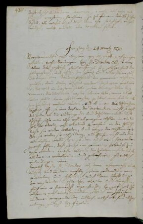 Freytag d 24 mertz 1730