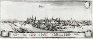 Torgau : Torgau. Kupferstich, vor 1650; M. Merian der Ältere