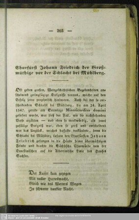 Churfürst Johann Friedrich der Großmüthige vor der Schlacht bei Mühlberg