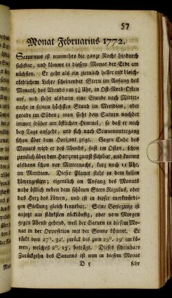 Monat Februarius 1772.