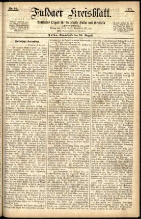 Ausgabe vom Samstag, den 10. August 1878.